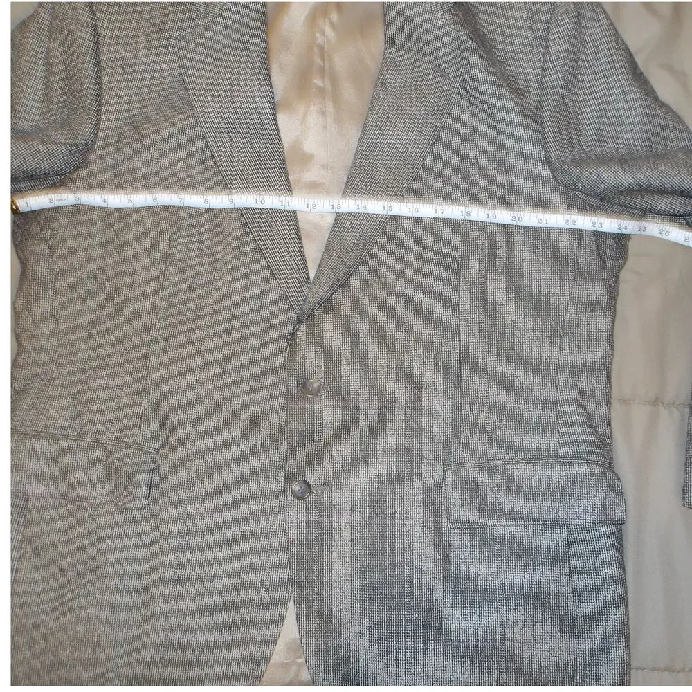 Vintage Polo University Club by Ralph Lauren Grey Wool Herringbone‎ Blazer